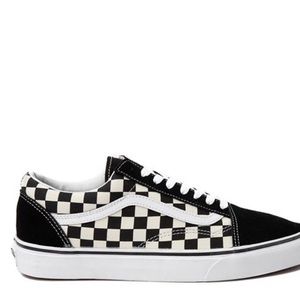 Vans Old Skool Checkerboard Skate Shoe-Black/White